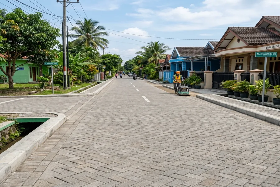 Pekerjaan Paving Akses Jalan Lingkungan Sukoharjo